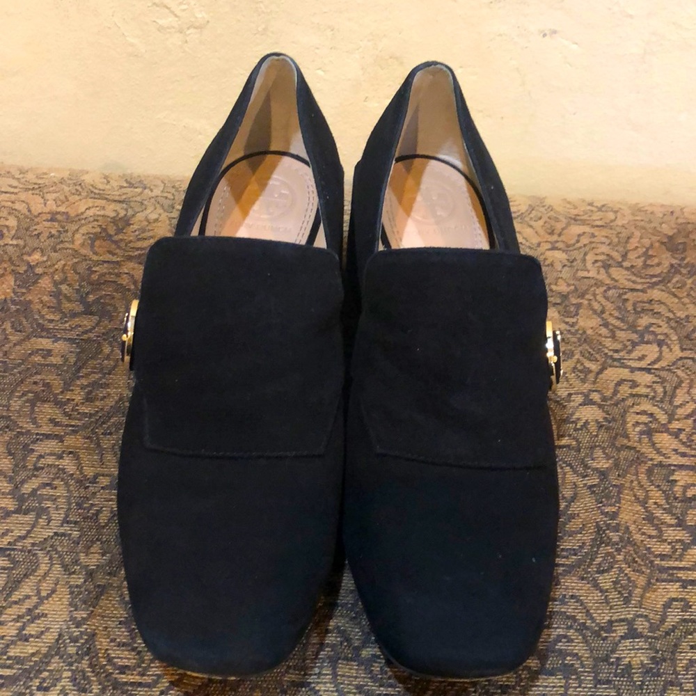 Tory Burch black suede loafer